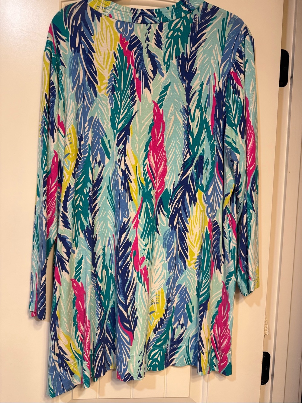 Lilly Pulitzer XL Vero Tunic -Pastel Blue Pink Green Tropical Print Top- - Picture 3 of 4